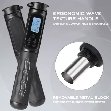 Adjustable speed steel wire wireless skipping rope