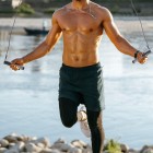 Portable foldable home fitness skipping rope