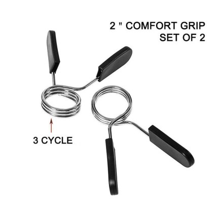 Steel non-slip barbell clamp for strength training