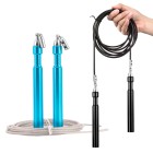 Tangle-free adjustable steel cable jump rope
