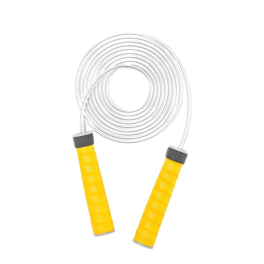 Yellow non-slip handle training skipping rope