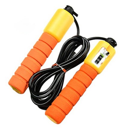 Rubber adjustable length skipping rope