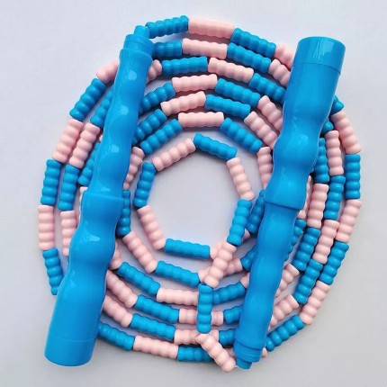 Soft bead pattern knot design skipping rope