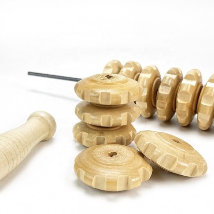 Multifunctional wooden massage roller