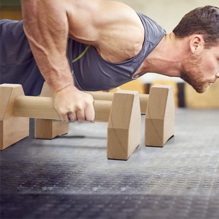 Natural solid wood parallel bar push-up trainer