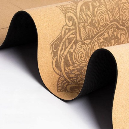 Environmentally friendly natural rubber TPE cork yoga mat