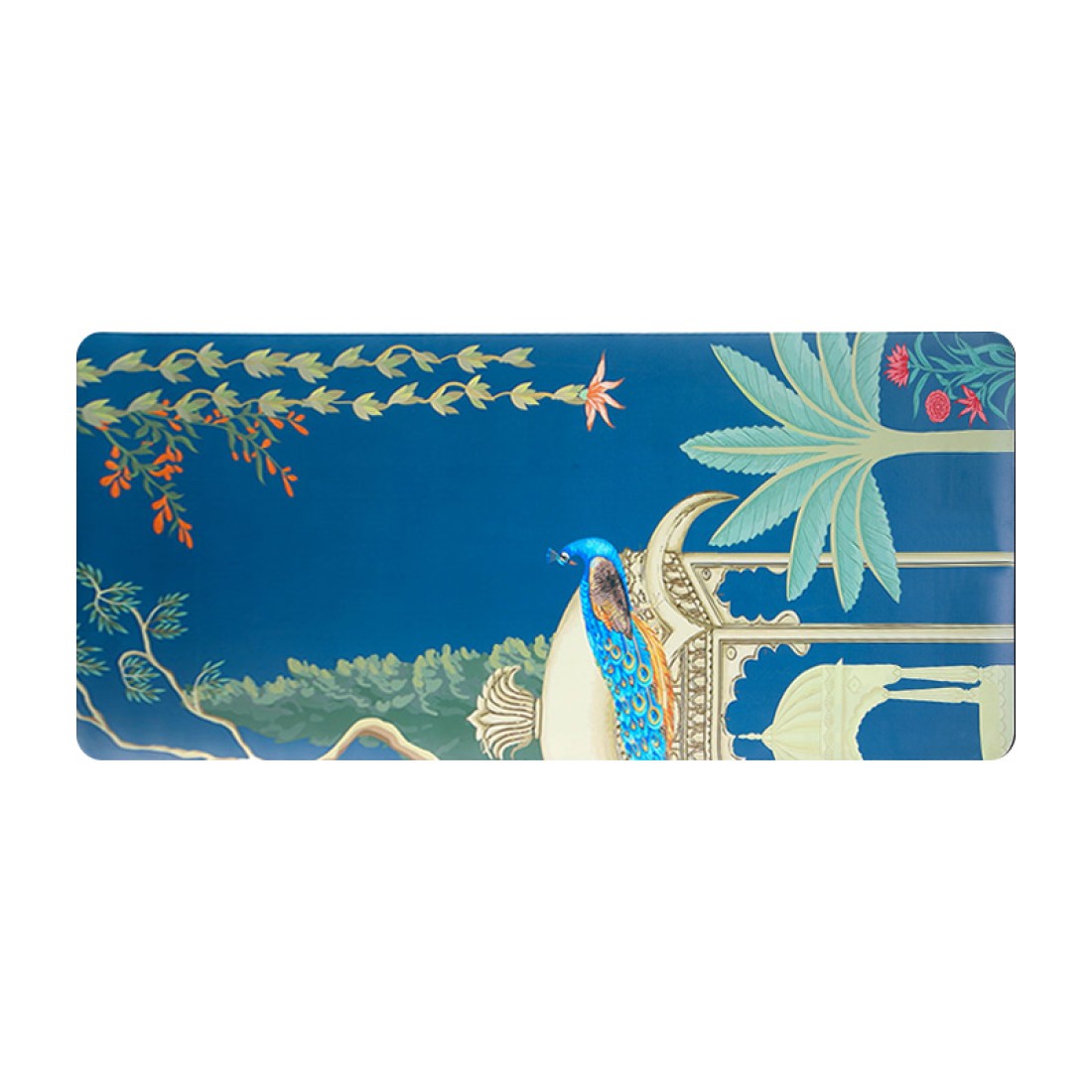Elegant Peacock Print Yoga Mat