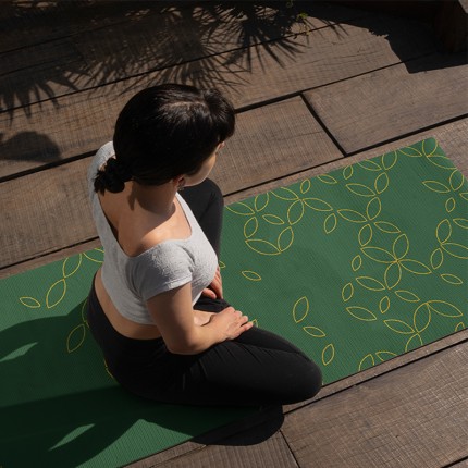 Gardenia Green Print Yoga Mat